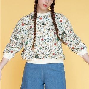 Samantha pleet chamber shirt in white illuminated print